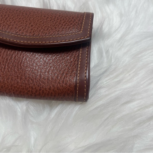 Coach Vintage Multi Functional Key Holder Coin Change Purse Brown Tan Full Grain - Picture 5 of 9